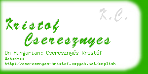 kristof cseresznyes business card